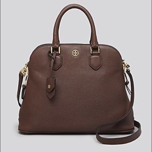 Tory Burch Satchel Robinson Pebbled Open Dome